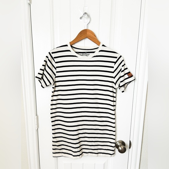 Peau de Loup Striped Cotton T-Shirt Size 0-2 - Picture 1 of 2